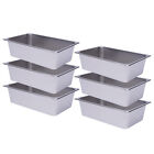 6 Pack Full-size 6  Deep Stainless Steel Steam Table Pans Hotel Food Prep Pans