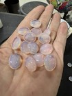 Opalescent Pink Flat Backed Glass Cabochons For Jewelry  Mosaics Or Crafts 