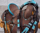 Barrel Racing Horse Saddle Western Riding Trail Leather Tooled Carved 12-18 Inch