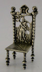 Victorian Sterling Silver Miniature Dolls House Chair 1897 Antique