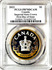 2022 Canada  1 Imperial State Crown Gilt Silver  Pcgs Pr70 Fdoi - Blunt         