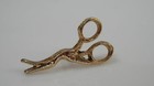 Super Cute Vintage 1950 s Gold Tone Sewing Scissors Push Pin     45f