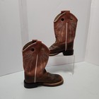 Cody James Girl Boots Sz 13 Brown Turquoise Design Square Toe Western Cowgirl