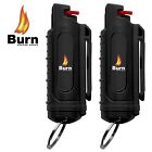 Burn Pepper Spray  50oz Self Defense Security Hardshell Keychain Molded - 2 Pack