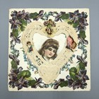 C 1900 Victorian Violet Die Cut Scrap Valentine Greeting Card Antique