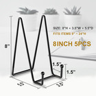 5 Pack 8 Inch Plate Stands For Display  Metal Frame Holder For Books  Picture