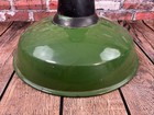 Used Vintage Industrial Warehouse Light Enamel Benjamin 14  Porcelain Green Barn