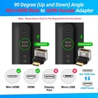 90 Degree Mini Hdmi To 2 Pack   up   Down  Male Female 