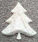 Vintage Ceramic Mold Splatter Paint Christmas Tree Shaped Candy Dish Mcm 