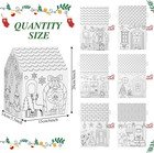 12 Pcs Christmas Paper Coloring Houses Diy Craft Color Your Own Cardboard Houses