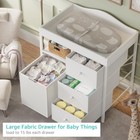 White Changing Table With 3 Fabric Drawers And Laundry Hamper  Baby Dresser W   