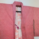 Pure Silk Red Chrysanthemum Shibori Haori  Full  Front Opening  Used