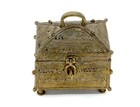 Antique Dhorka Indian Brass Jewelry Treasure Box - 19th C India