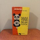 Vintage 1960s Kit Kat Panda Bear Clock With Moving Eyes No Tail   Original Box