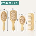 Debetool Bamboo Hair Brush Set  Natural Wooden Bamboo Comb Paddle Detangling    