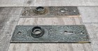 Pair Antique Bronze Doorknob Backplates     Victorian Ornate Door Hardware