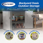 Suncast Backyard Oasis 130 Gallon Outdoor Storage Shed Basic Unit  Dove Gray