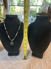Lot Of 4 Black Velvet flocking Necklace Wood Display Bust Neck Forms    9 In