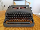 Remington Rand Deluxe Model 5 Portable Black Typewriter  Carrying Case  Tested