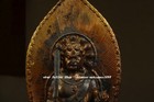14  Old Tibet Copper Gilt Seat Fudo Myo-o     Acalanatha Buddha Sword Statue