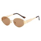 Vintage Oval Metal Frame Sunglasses For Women Men Retro Small Tea Lens Sun Glass