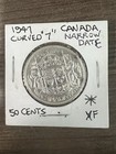 1947 Canada 50c Cents Silver Coin  Narrow Date Xf