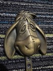 Vintage Rare Disney Eeyore Brass Metal Door Coat Hook hanger Made In Taiwan