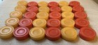 Vintage Bakelite Backgammon Checkers Set Of 30 Butterscotch And Red 436 9 Grams