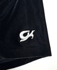 Gk Elite Child Medium Cm M Solid Black Velvet Velour Gymnastics Cheer Shorts
