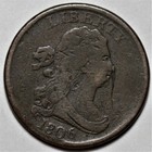 1806 Draped Bust Half Cent - Small 6 stemless - Damage - Us 1 2c Copper Coin
