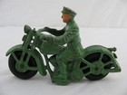 Antique Hubley 6 1 2  Cast Iron Green Harley Davidson Police Patrol Motorcycle
