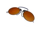 Antique Civil War Amber Sharp Shooter Pince Nez Sunglasses Orange Glasses Vtg