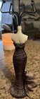 Dress Form Jewelry Stand W  Pouch  8pc Necklace   Bracelet Holder Metal fabric