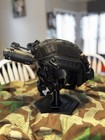 Tactical Skull Helmet Stand Military Gear Display Glow In The Dark Eyes