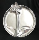 Mariposa Brilliant Polished Aluminum Flower Tray Platter Circular 13 1 2   