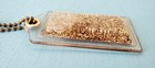 Coach Clear Gold Glitter Hangtag Bag Charm Keychain Fob Xl