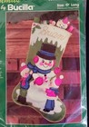 Bucilla Felt Christmas Jeweled Stocking Kit Winter Pals 32223 17  Nos Vintage
