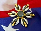Silver Black Fidget Spinner All Metal Kids Adults Boys Girls Toys Edc Adhd Focus