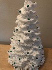 Crochet Christmas Tree  White  With Green Decorations  New