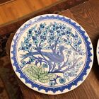 Turkish Pottery Plate Kutahya 9 Inch Wall Hanging Hand Made Vintage