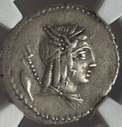 Roman Republic L  Julius Bursio Apollo Nike Quadriga Horses Ngc Ancient Coin 58