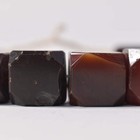 Faceted Carnelian Stone And Glass Beads Idar Oberstein 34 Inch
