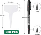 Plant Labels 4 Inch - 200pcs Plastic Plant Tags Markers T-type Garden Labels Wat