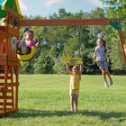 Backyard Discovery Tucson Cedar Wooden Swing Set Kids Outdoor Playground Slide 