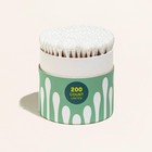 Organic Bamboo Cotton Swabs  200 Count - 100  Pure Natural Cotton  Chlorine-free