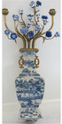 Porcelain Wall Hanging Vase sconce With Candle Holder Cups -blue Willow-28  h