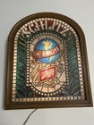 Rare Vintage 1977 Schlitz Beer Lighted Sign Faux Stained Glass Look Bar Light