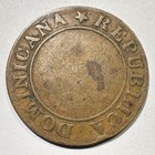 1844 Dominican Republic 1 4 Real Scarce Brass Type Coin Better Grade