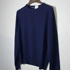 Nwt B Draddy Men s 007 Cashmere Crewneck Sweater Navy Blue    