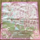  Cherry Blossom Floral With A Cat Handkerchief Pink Scenic Design